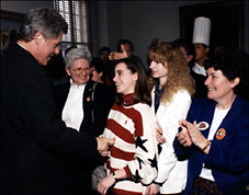 1992 - During a visit to the Franklin D. Roosevelt Library in February 1993, President Bill Clinton greeted the library staff.