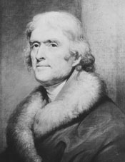 Portrait of Thomas Jefferson by Rembrandt Peale, ca. 1805.