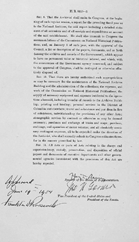 Third page of the National Archives Act