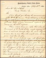 Response from Brig. Gen. J.M. Brayman re: Wilson Wood Capture