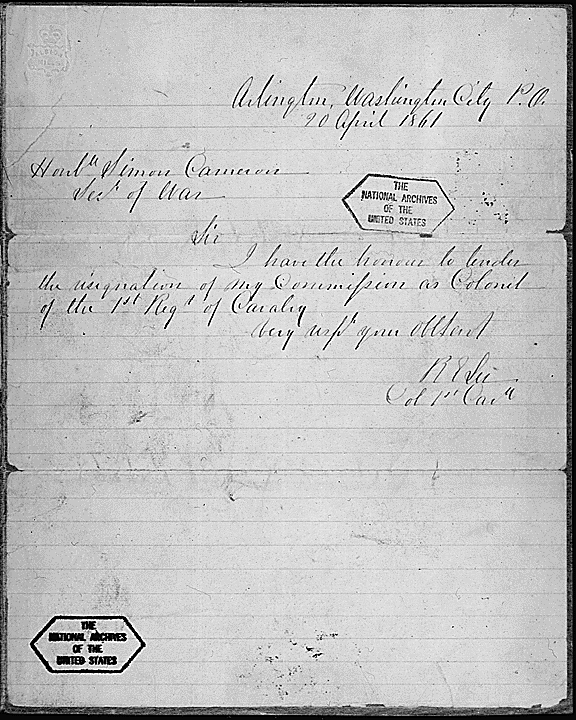 robert e lee family tree. Letter from Robert E. Lee to