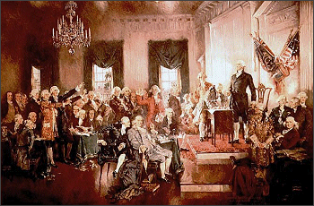 Painting Depicting the Signers of the Constitution