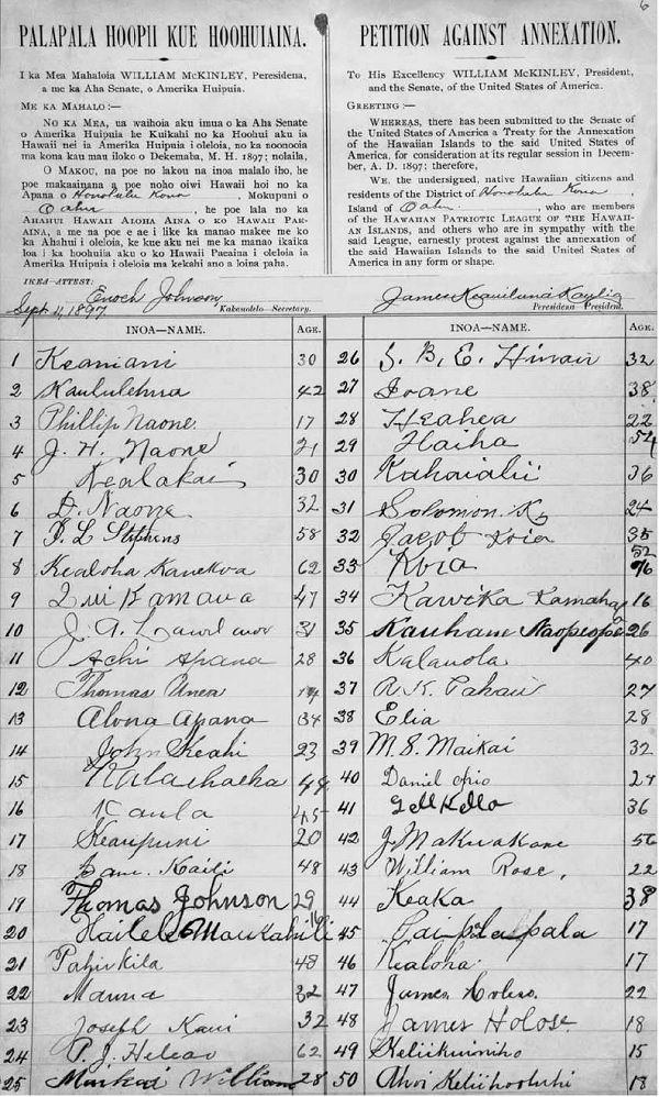 The 1897 Petition Against 