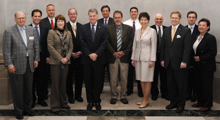 ACERA committee members in a stairwell