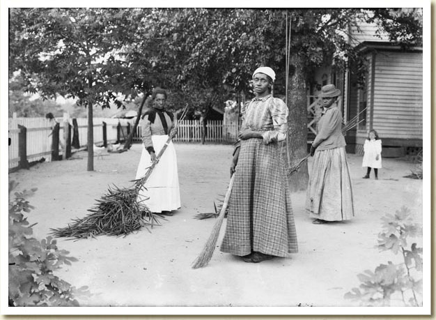 Photograph of African-American Women with Brooms of Bambusa, September 29, 1899