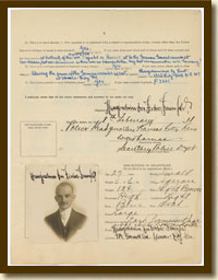 Enemy Alien Registration Affidavit of Hans Joachim von Fischer-Treuenfeld, February 8, 1918