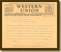 Telegram from Commissioner Charles J. Rhodes to Mary McGair, February 1, 1932