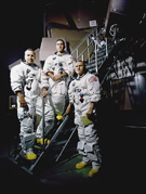 <em>Apollo 8</em> crewmembers, left to right: James A. Lovell, Jr., William A. Anders, and Frank Borman, November 22, 1968