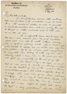 Letter from Pfc. Harold Porter, a medic with the 116th Evacuation Hospital, to his parents, May 7, 1945, page 1