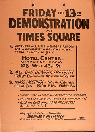 Poster: Friday the 13th Demonstration at Times Square