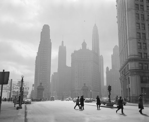 "Chicago Illinois. Looking down Michigan Avenue in Chicago..."