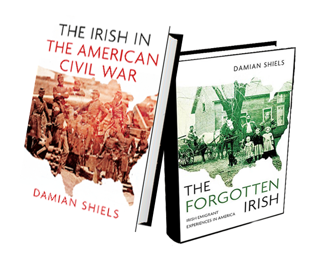 The Irish in the American Civil War and The Forgotten Irish book covers.