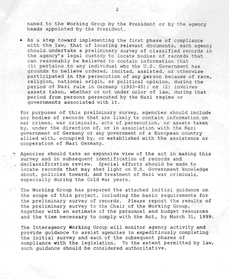 Samuel Berger Memo Regarding the Creation of the Interagency Working Group, page 2