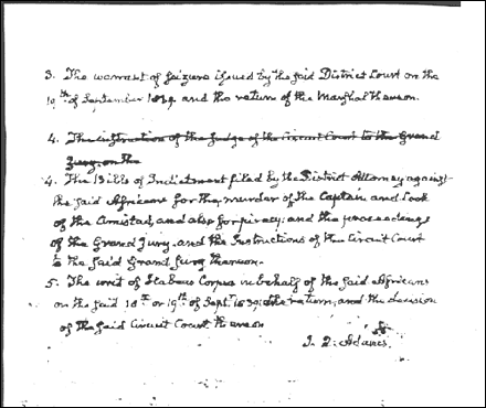 John Quincy Adams handwritten request, page 2