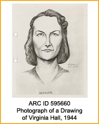 National Archives Identifier 595660 Photograph of a Drawing of Virginia Hall, 1944