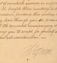 President Thomas Jefferson's letter to the President of the Senate regarding the Annual Message, December 8, 1801