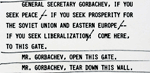 Speech card from President Reagan's Brandenburg Gate speech.