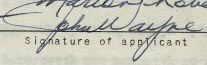John Wayne's application for employment with the Office of Strategic Services (Page Twelve)