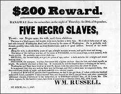 broadside advertising for fugutive slaves