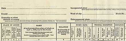 1930 Census Heading