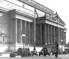 trucks at Archives building