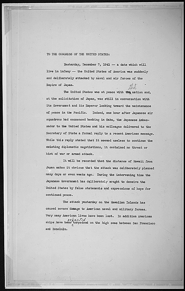 Fdr pearl harbor speech thesis image