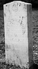 Typical Confederate headstone with its distinctive pointed top, issued from the Veterans Administration