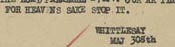 WW I message sent by pigeon