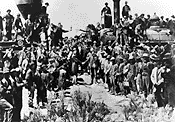 Linking railroads at Promontory, Utah