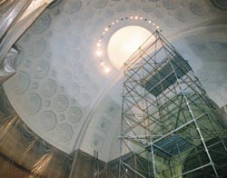 Rotunda dome being painted