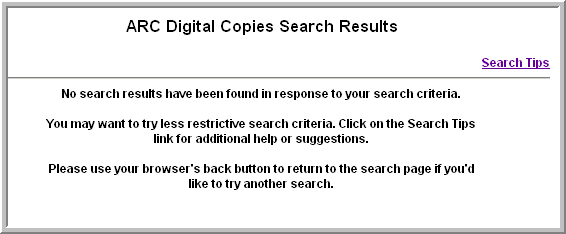 no results found