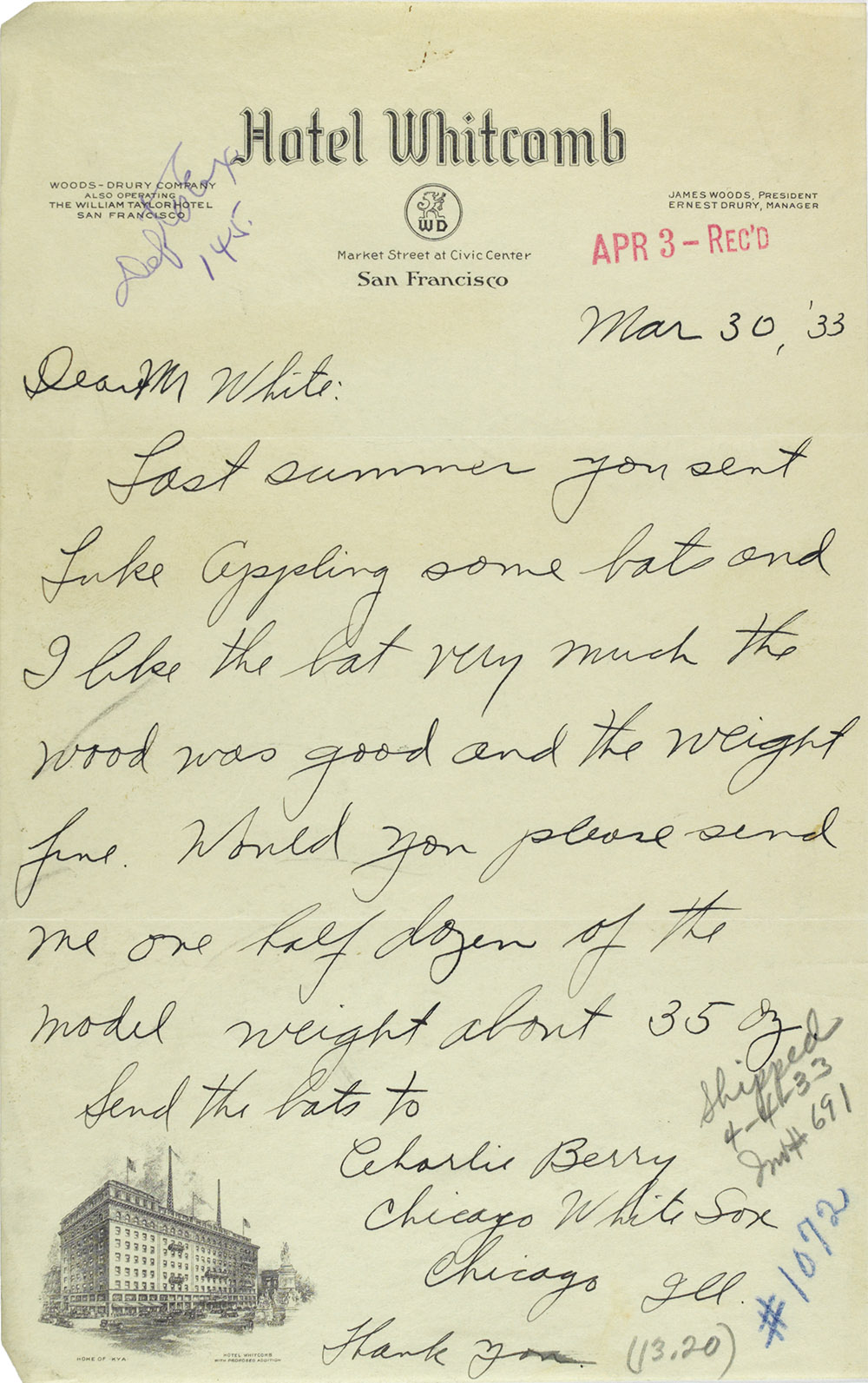 Charlie Berry Correspondence