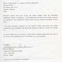 Nuremberg Elementary School Letter