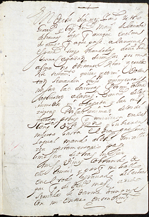 Final  page of Diego De Vargas's
last will and testament