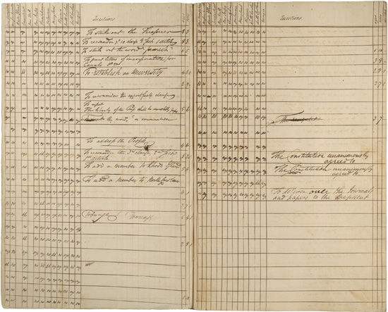 Voting record of the Constitutional Convention