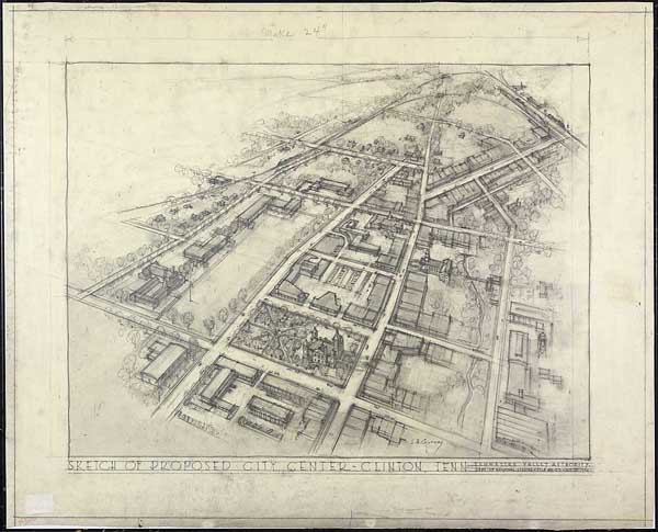 "Sketch of Proposed City Center-Clinton, Tenn"
