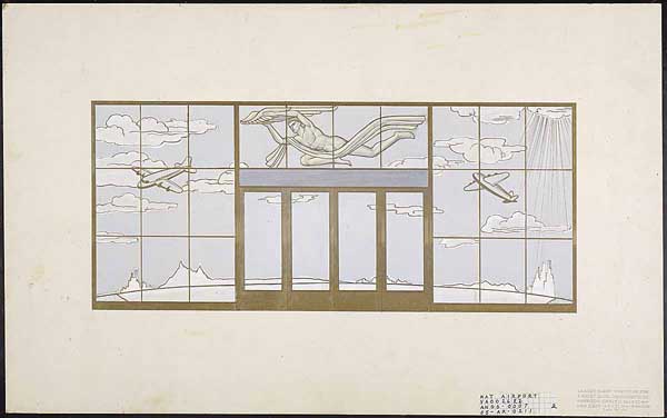 "Carved Glass Partition for Airport Building, Washington, DC"