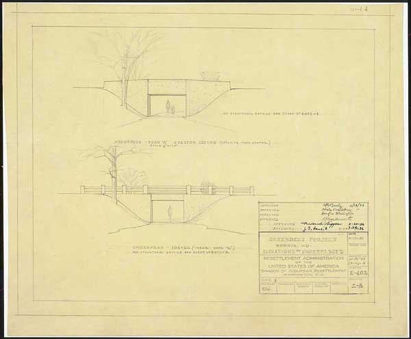 "Greenbelt Project Berwin, MD Elevations of Underpasses"