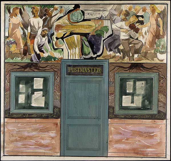 Design for mural, Paw Paw, Michigan Post Office