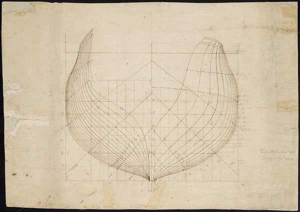 Drawing of the Hull for the U.S.S. Constellation and U.S.S. Congress