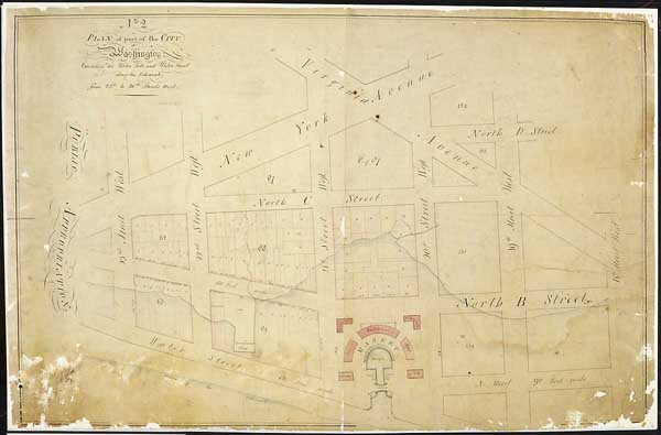 "Plan of the City of Washington Exhibiting the water lots and Water Street along the Potomack [sic] from 23rd to 20th Streets west." 