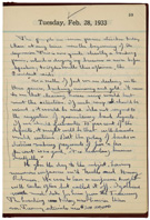 Diary of Theodore Joslin, secretary to President Herbert Hoover, February 28, 1933