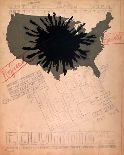 Design for poster: It Can't Happen Here