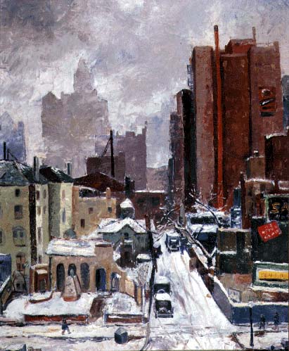 WPA artist Cecil Rosenberg: Untitled Winter Scene – Source: NARA’s New Deal for the Arts Exhibit