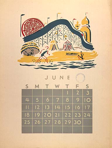 "June", page from Federal Art Project Calendar by Alexander Dux