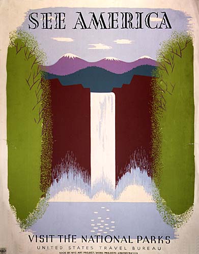WPA artist Harry Herzog: See America, Visit National Parks – Source: NARA’s New Deal for the Arts Exhibit