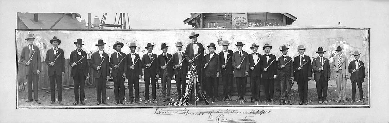 "Civilian Guards of the National Shipyard; Orange, Texas."