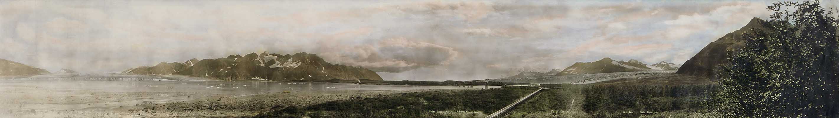 "Miles Glacier Bridge, CR & NW Ry, Alaska"