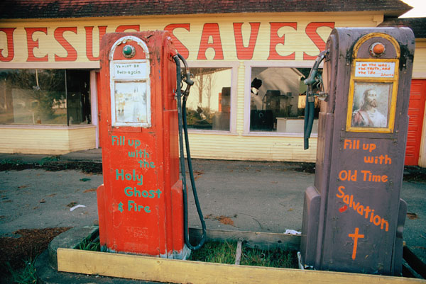 "Gas stations abandoned during the fuel crisis in the winter of 1973-74"