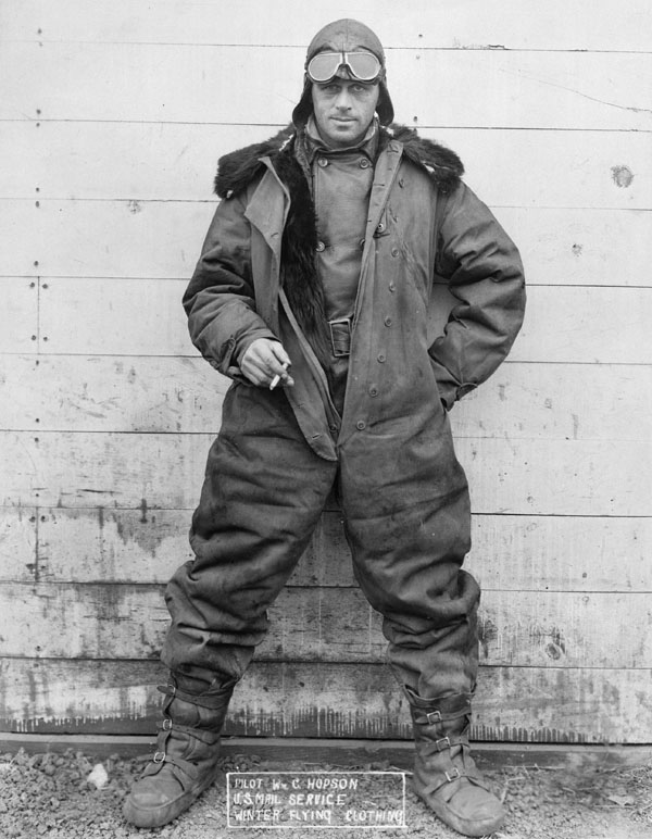 "Pilot Wm. C. Hopson, U.S. Mail Service Winter Flying Clothing"